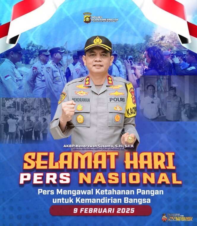 
					Kapolres OKI AKBP Hendrawan Susanto, S.H., S.I.K. Ucapkan Selamat Hari Pers Nasional: “Pers Pilar Demokrasi, Mitra Strategis Polri”